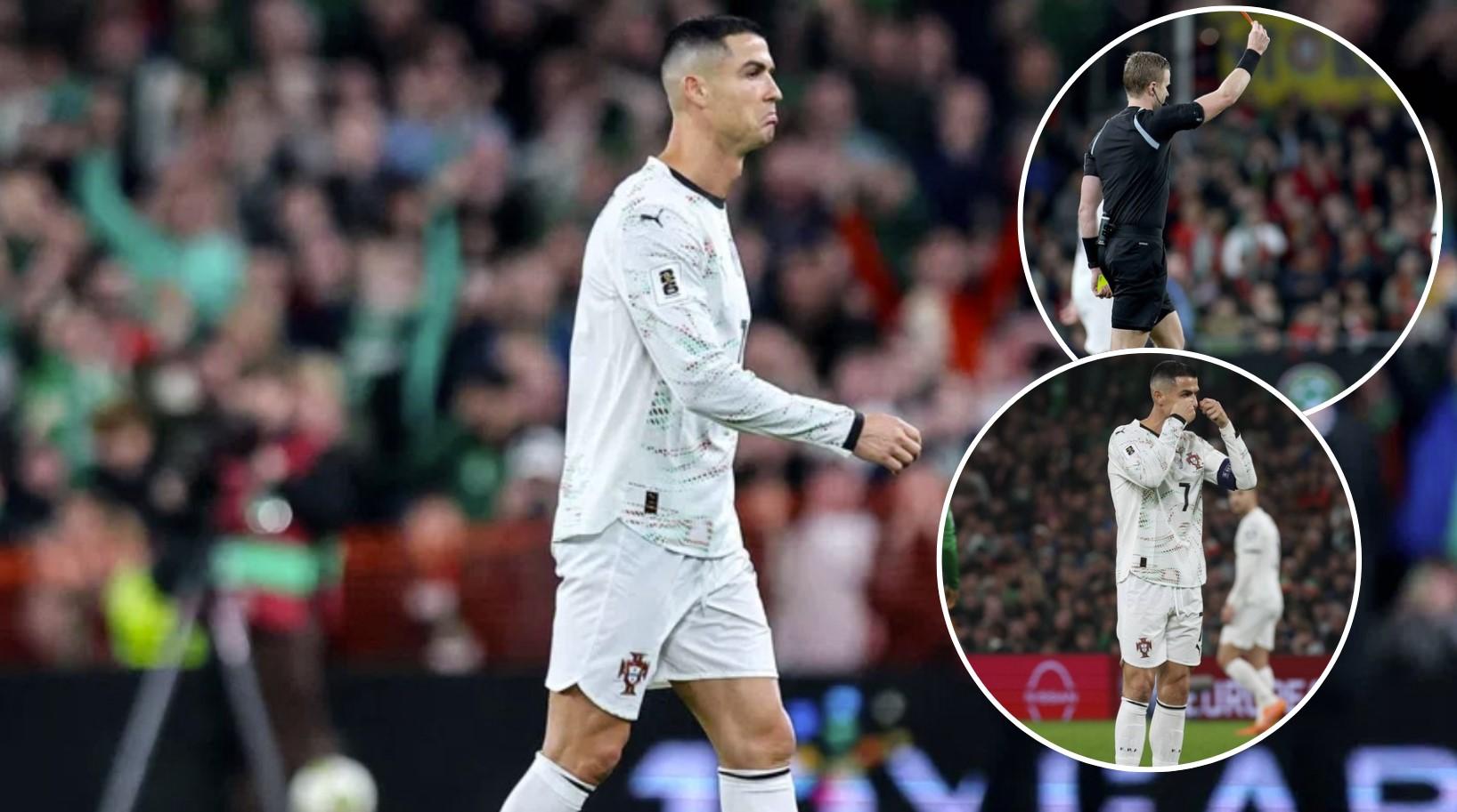 Truyền thông Bồ Đào Nha lập tức dậy sóng với thẻ đỏ lịch sử của Ronaldo