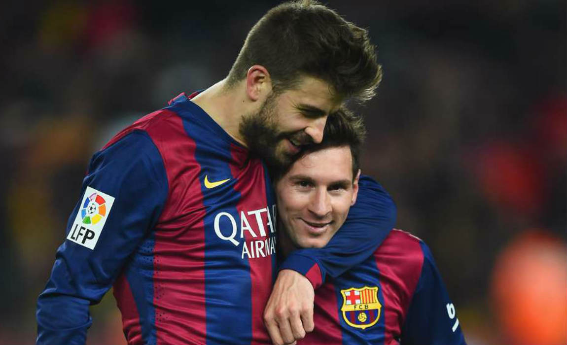 Barca 5-1 Lyon, cúp c1, vòng 1/8 cúp c1, champions league, pique, messi, ronaldo, hat-trick của ronaldo, messi lập cú đúp