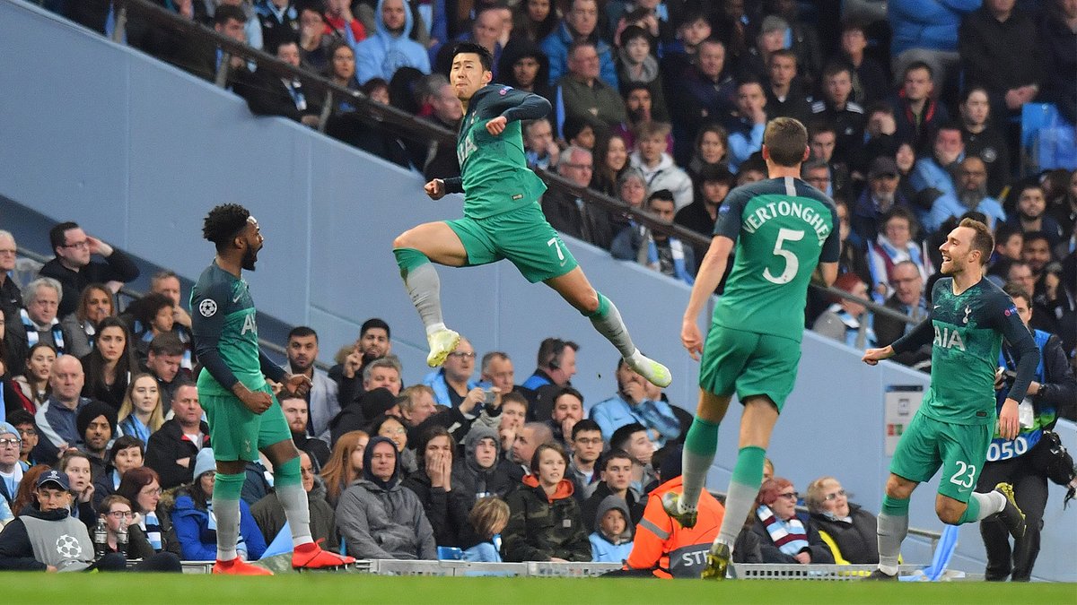 Man City 4-3 Tottenham, Son Heung-min, Son Heung-min lập cú đúp, Son Heung-min lập kỷ lục, Champions League, cúp c1, tứ kết c1