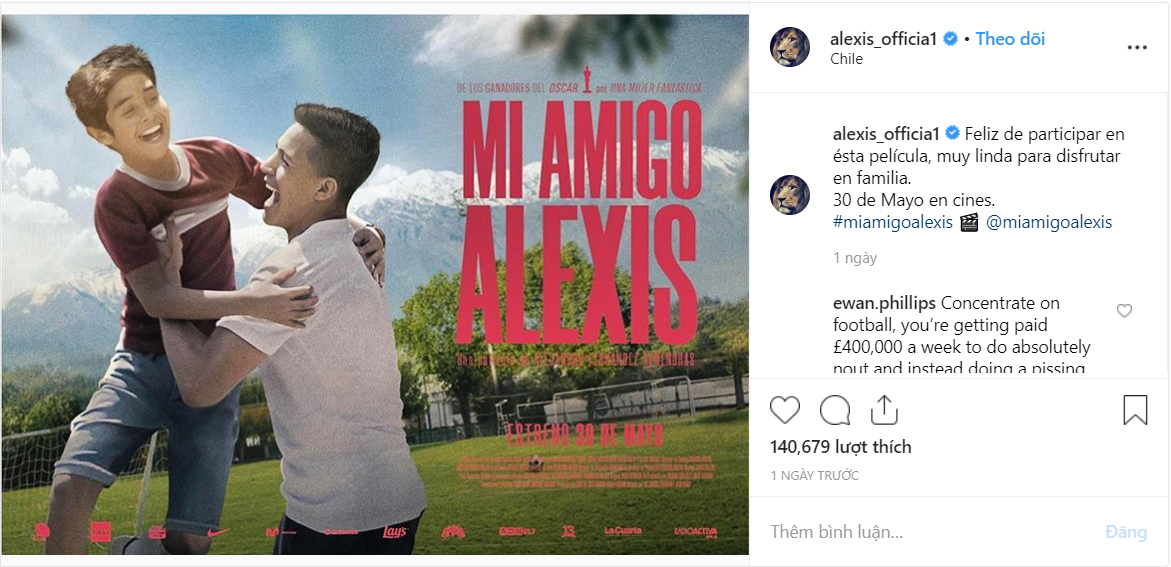 Alexis Sanchez, sanchez, sanchez đóng phim, phim của sanchez, MU, tin tức MU