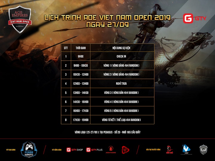 lịch thi đấu aoe, lịch thi đấu AOE Việt Trung, lịch thi đấu AOE Việt Nam Open 2019, AOE Việt Trung, Chim Sẻ Đi Nắng, CSDN, AOE Việt Nam Open 2019