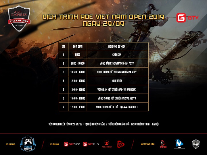 lịch thi đấu aoe, lịch thi đấu AOE Việt Trung, lịch thi đấu AOE Việt Nam Open 2019, AOE Việt Trung, Chim Sẻ Đi Nắng, CSDN, AOE Việt Nam Open 2019
