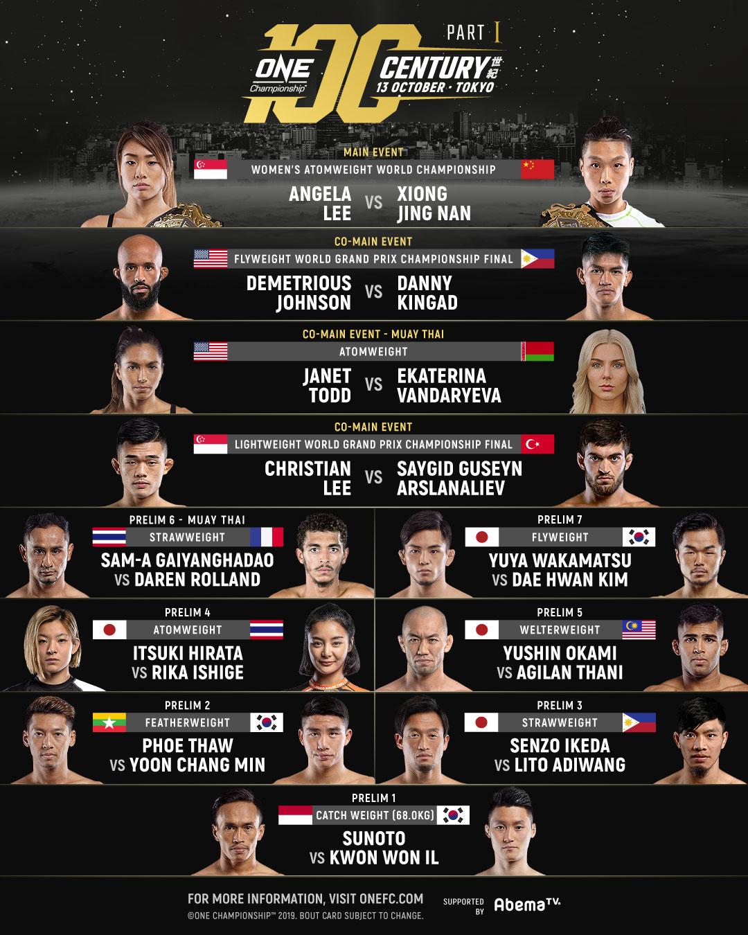 Trực tiếp ONE Championship, ONE Championship, ONE: CENTURY, ONE Championship Nhật Bản, MMA, võ thuật, ONE, Nhật Bản