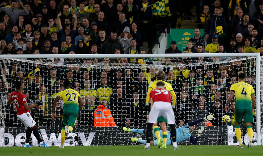 MU 3-1 Norwich, Norwich vs MU, MU trượt penalty, penalty MU, rashford, Martial, Man Utd
