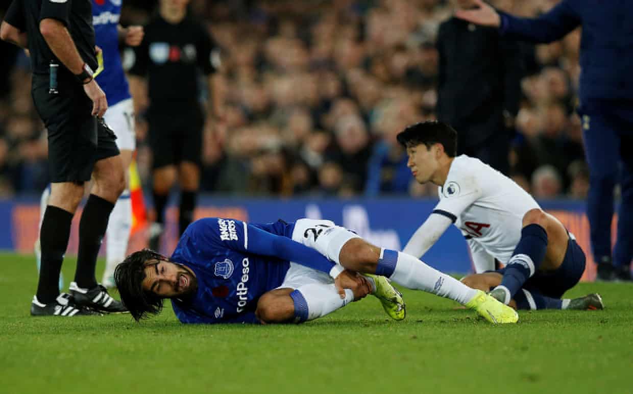 Everton vs Tottenham, Son Heung-min, Andre Gomes chấn thương, chấn thương kinh hoàng, Son thẻ đỏ, Tottenham, Andre Gomes, Son phạm lỗi