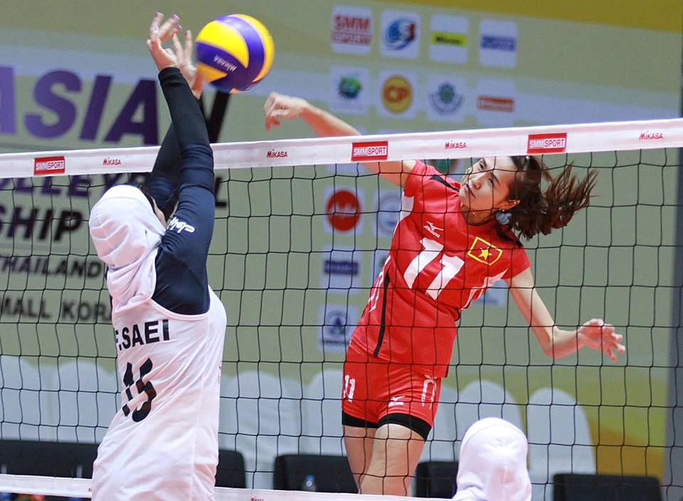 Trịnh Thị huyền trong pha tấn công trước U23 Iran