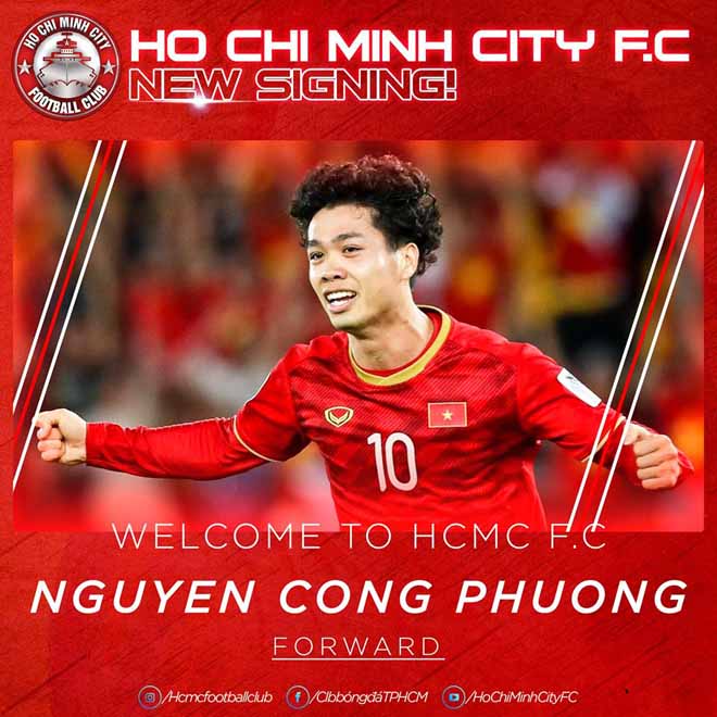 Công Phượng đã reowr lại V-League. Ảnh: CLB TPHCM sao barca doi dau cong phuong