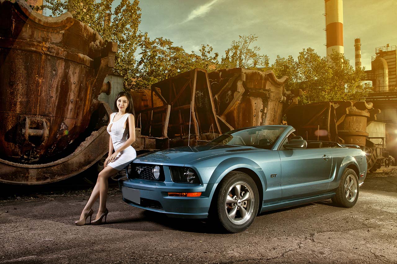 nguoi dep va ford mustang