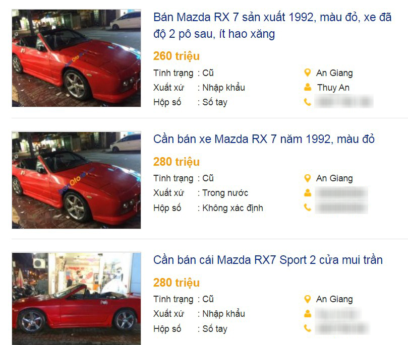 giá xe mazda 7