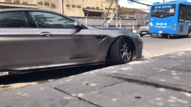 bmw, leo vỉa, xe gầm thấp