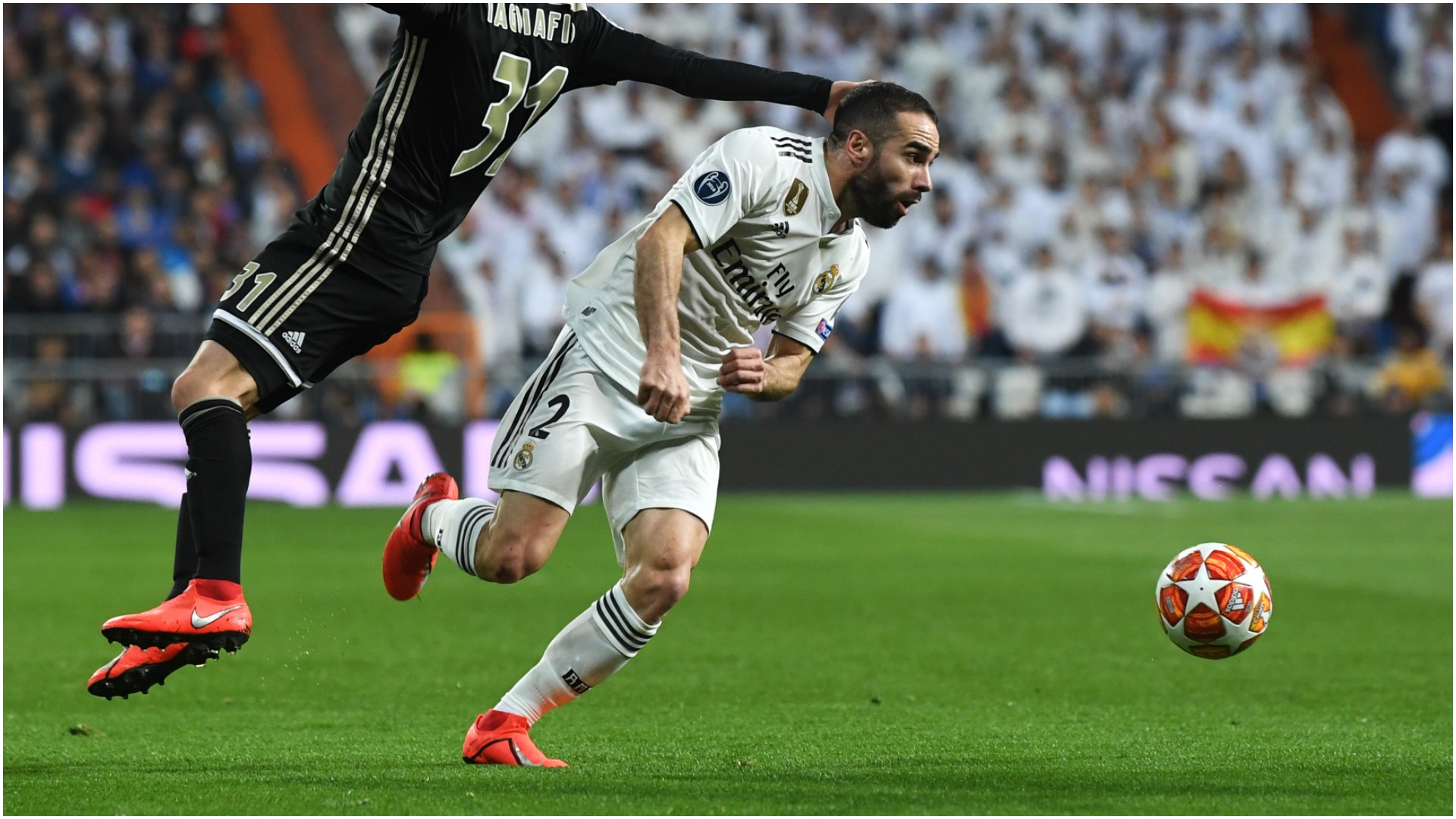 Carvajal, dani carvajal, Real vs Ajax, Real 4-1 Ajax. Champions league, cúp c1,real thua Ajax, real thua tham