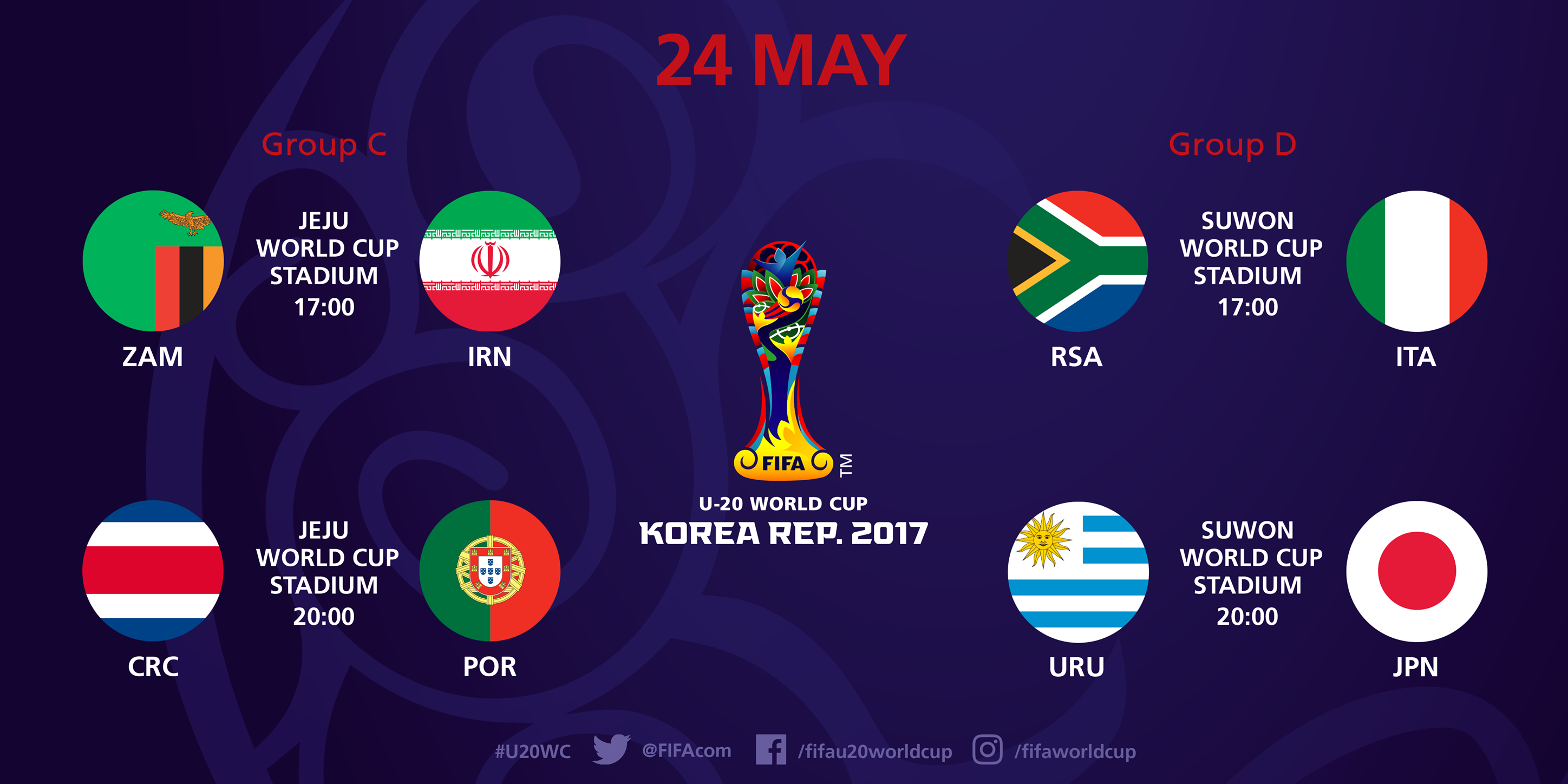 lich thi dau u20 the gioi 2017 hom nay, lich thi dau u20 world cup 2017 ngay hom nay