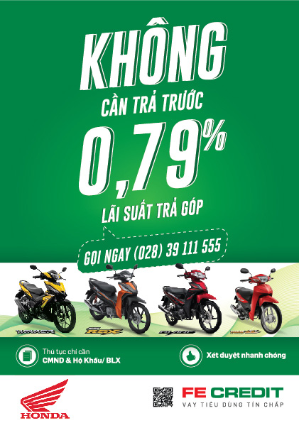 FE CREDIT ho tro mua xe may Honda tra gop