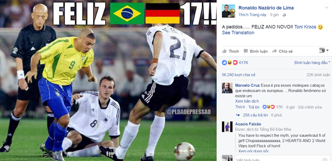 Rô béo chế giễu thất bại của người Đức ở chung kết World Cup 2002.