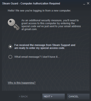 Yêu cầu nhập Steam Guard trước khi đăng nhập