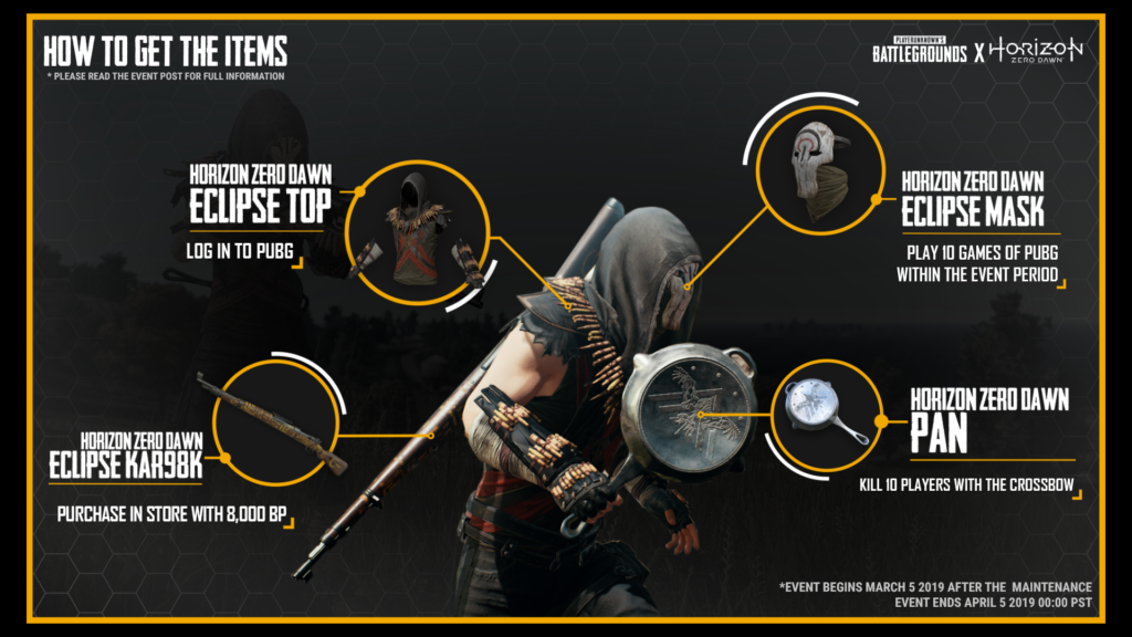 PUBG, PUBG Events, PUBG PS4, Horizon Zero Dawn