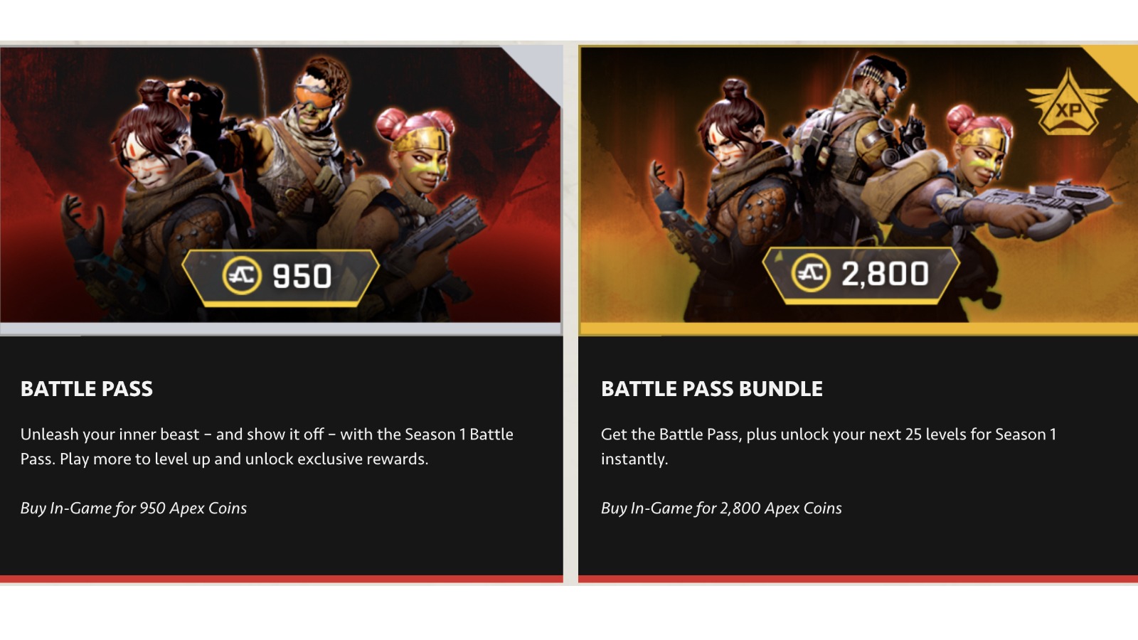 Apex Legends, Apex Legends Season 1, Update ApexLegends, Apex Legends Battle Pass