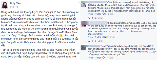Status được đăng tải trên trang fanpage của nữ ca sỹ Thủy Tiên