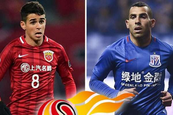 Oscar (trái) và Tevez sẽ rơi vào cảnh khốn đốn nếu đội nhà không giải quyết được tình hình