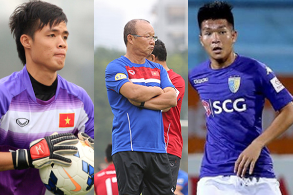 Thủ môn Ngọc Tuấn (bìa trái) và Thái Quý (bìa phải) là những 'lính mới' lên tuyển U23 Việt Nam