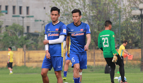 Buổi tập của ĐTVN diễn ra trong không khí vui vẻ, không có bài tập chiến thuật được đưa ra