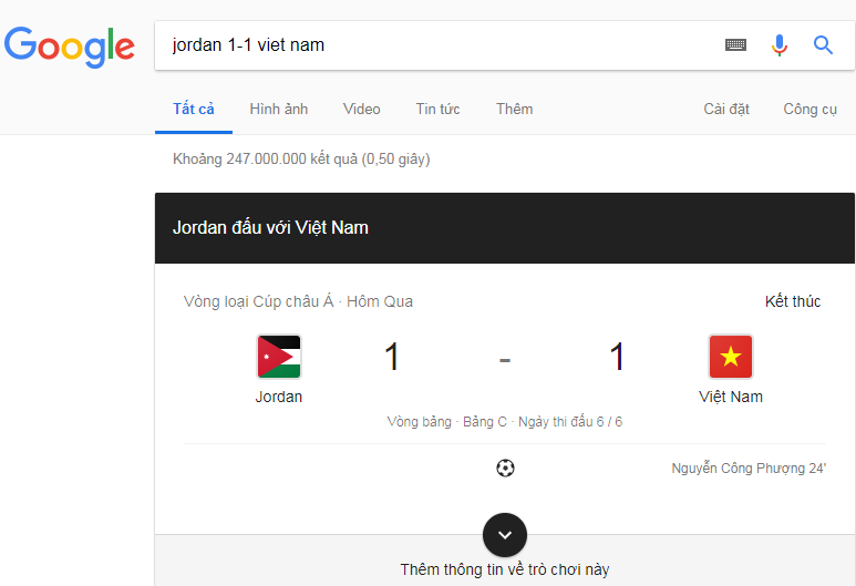Google cũng nhầm tương tự