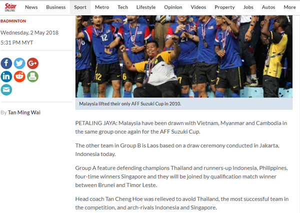 AFF Cup , ket qua boc tham AFF Cup, tin tuc AFF Cup, Viet Nam, Malaysia