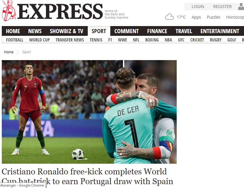 Bồ Đào Nha 3-3 Tây Ban Nha, Ronaldo lập hattrick, World Cup, tin tức World Cup