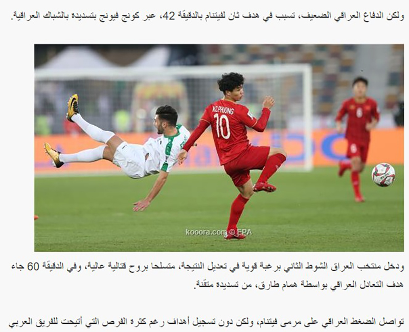 Asian Cup 2019, tin tức Asian Cup 2019, Việt Nam 2-3 Iraq, ĐT Việt Nam, Iraq