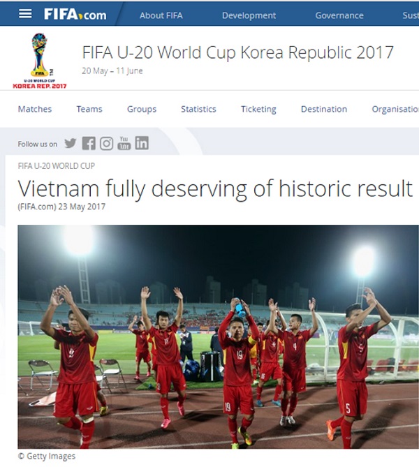 U20 Việt Nam, U20 World Cup, U20 VN đá U20 thế giới, Kết quả U20 Việt Nam, FIFA