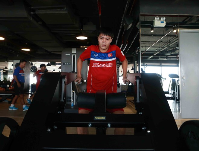SEA Games 29, U22 Việt Nam tập gym, U22 Việt Nam, HLV Hữu Thắng, Công Phượng