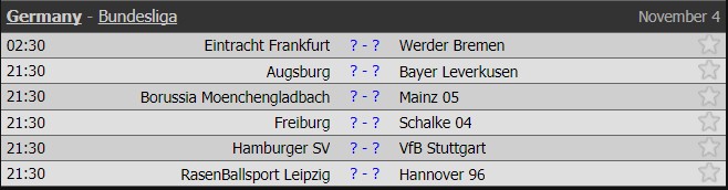 Lịch thi đấu bóng đá, lịch thi đấu bóng đá hôm nay, lịch thi đấu Bundesliga