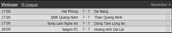 Lịch thi đấu bóng đá, lịch thi đấu bóng đá hôm nay, Lịch thi đâu V-League
