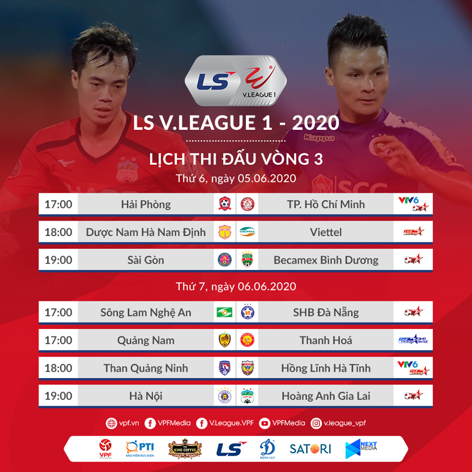 lich thi dau vong 3 vleague 2020