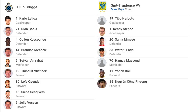 Trực tiếp Club Brugge vs Sint-Truiden, trực tiếp sint-truiden vs club brugge, trực tiếp sint-truiden, trực tiếp công phượng