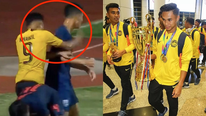 u15 malaysia vs u15 thái lan, giải u15 đông nam á, u15 thái lan đánh nhau, u15 malaysia đánh u15 thái lan