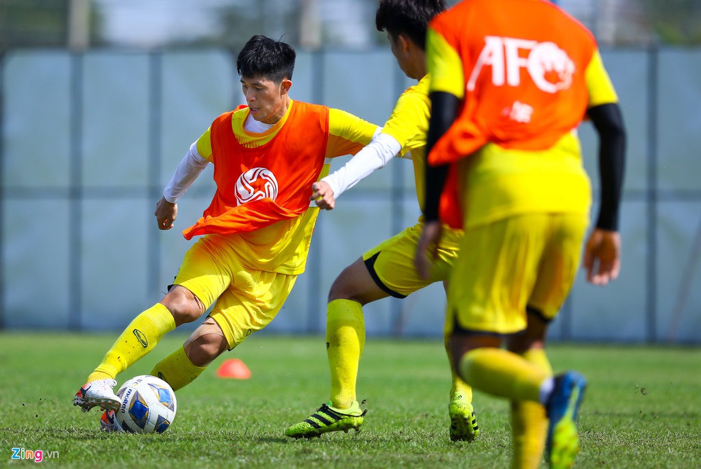 Đình Trọng thể hiện rất tốt trong buổi tập mới đây. Ảnh: Zing u23 viet nam vs u23 jordan