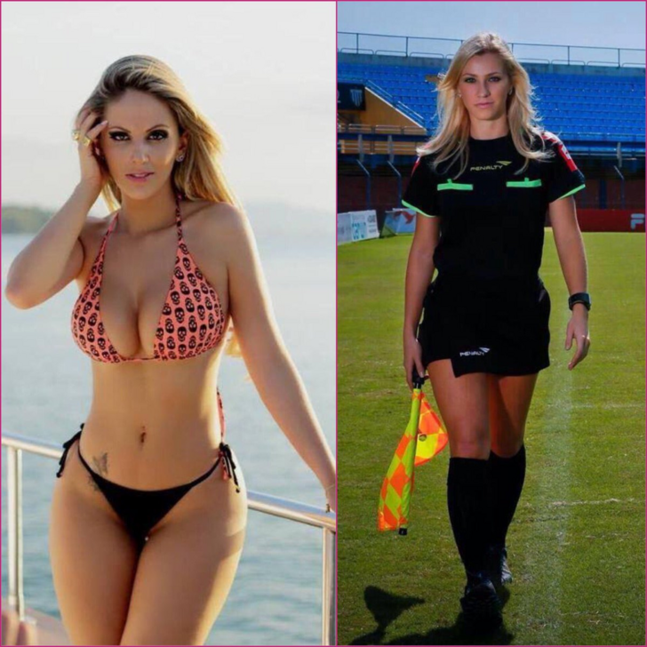 nữ trọng tài, nữ trọng tài sexy, nữ trọng tài gợi cảm, Fernanda Colombo, Nam Mỹ, nữ trọng tài bị gạ gẫm