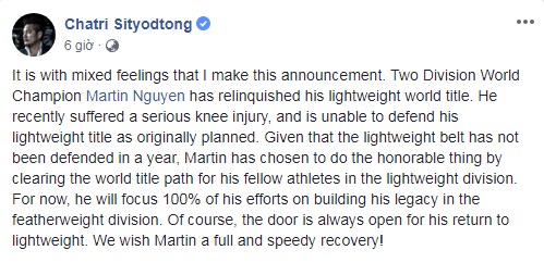 martin nguyễn bỏ đai hạng nhẹ, martin nguyễn chấn thương, martin nguyễn one fc,