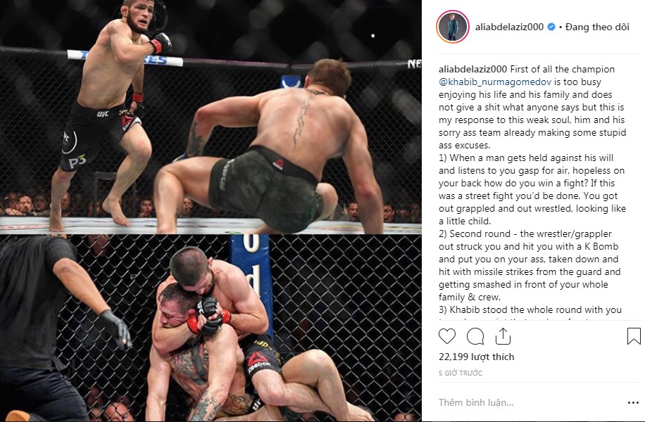 quản lý khabib đá xoáy conor, conor nhận định về UFC 229
