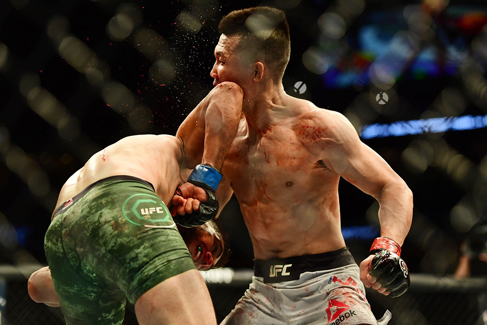 cú chỏ vô hình kết thúc ufc fight night 139, yair rodriguez vs chan sung jung, yair rodriguez knockout chan sung jung,