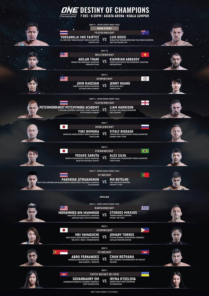 one championship, destiny of champion, xem trực tiếp one championship,