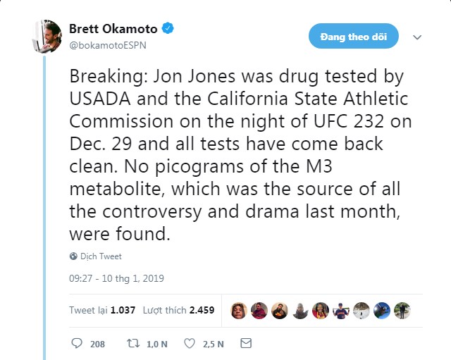 mma, ufc, jon jones, jon jones chất cấm, ufc 232