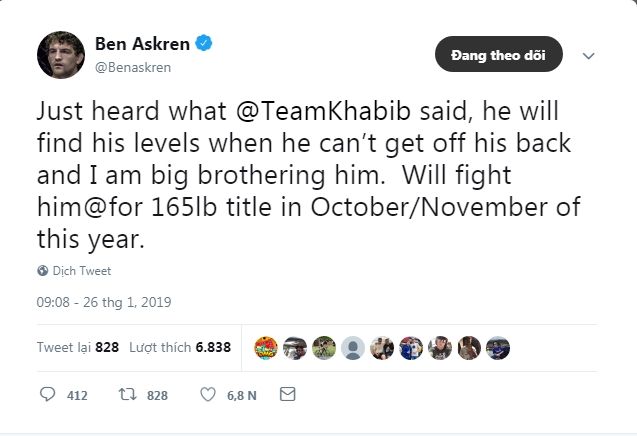 ufc, mma, ben askren, khabib, 165