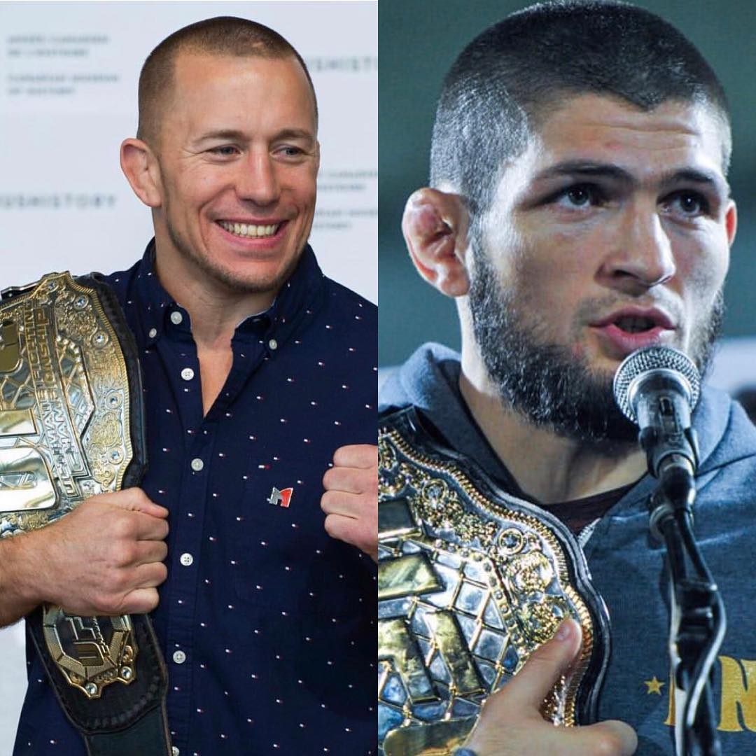 khabib, george st pierre, ufc, mma, khabib chấp cân,