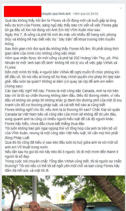 vịnh xuân flores, florex về việt nam, flores đột kích cao thủ vịnh xuân, 
