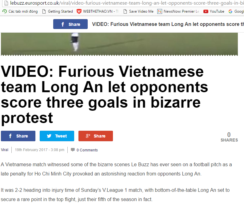 tphcm 5-2 long an, ket qua tphcm 5-2 long an, long an bo tran dau, vleague, long an phan doi trong tai, trong tai vleague