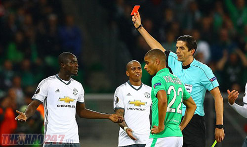 st etienne 0-1 mu, truc tiep st etienne vs mu, xem truc tiep st etienne vs mu, truc tiep bong da st etienne vs mu, truc tiep tran st etienne vs mu, vong 1/16 europa league, europa league