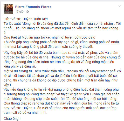 võ sư vịnh xuân, nam huỳnh đạo, huỳnh tuấn kiệt, pierre flores, chưởng môn Nam Huỳnh Đạo