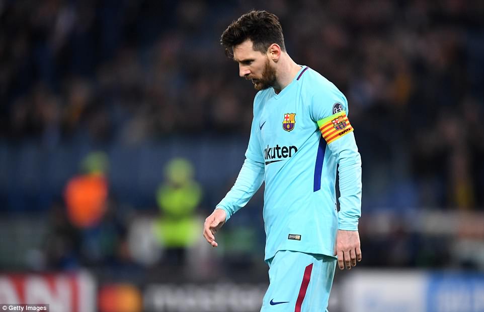 Roma 3-0 Barca, Messi, Barcelona, Champions League, Roma